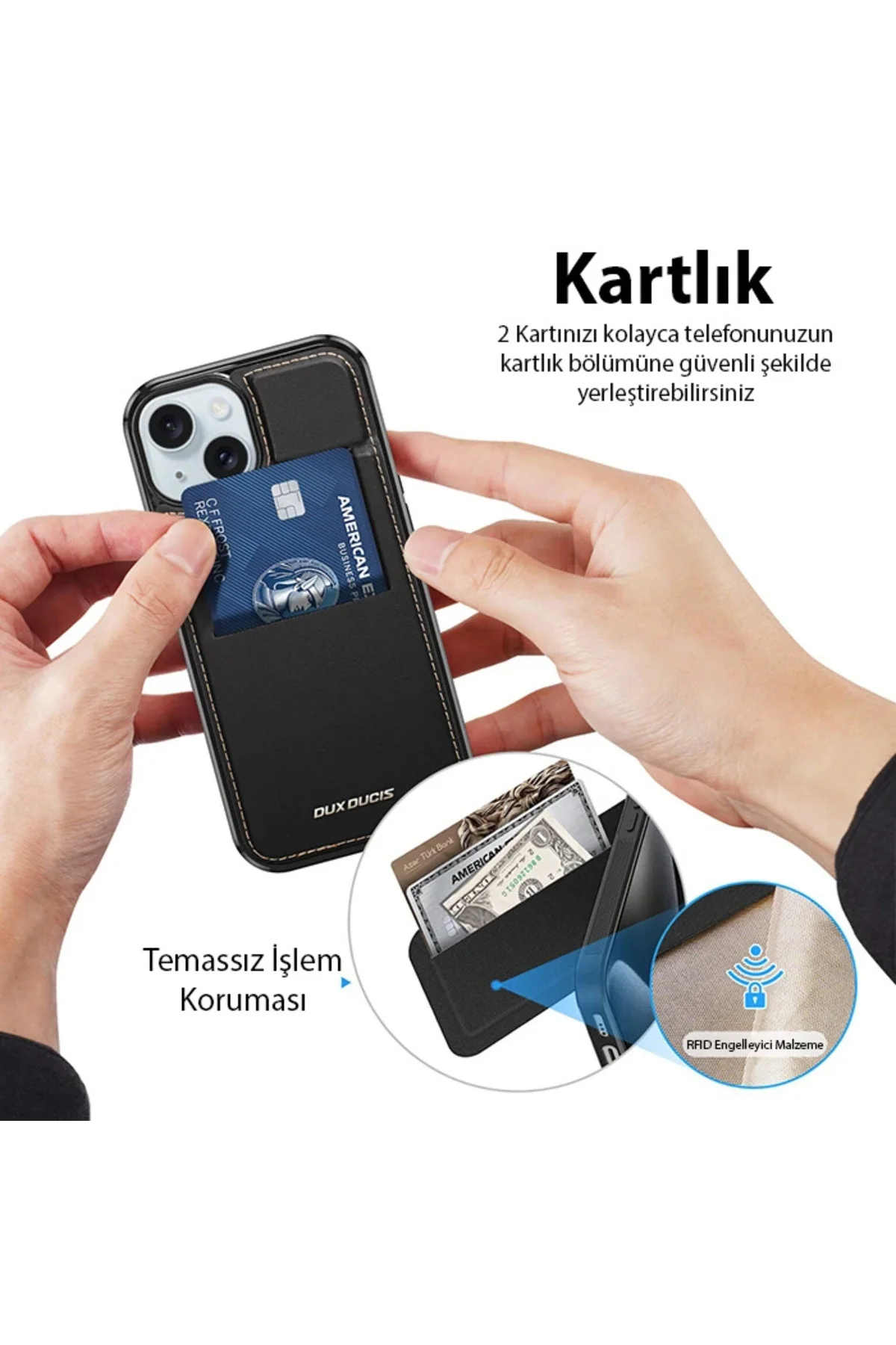 Dux Ducis iPhone 14 Plus Rafi Series MagSafe Premium Deri Kılıf-(5775)