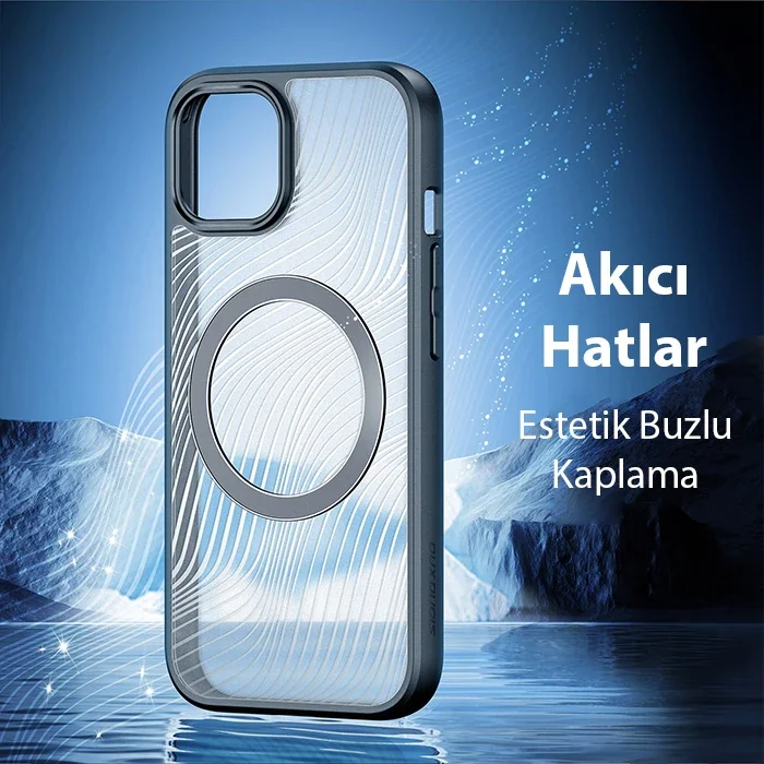 Dux Ducis iPhone 15 Aimo Series MagSafe Premium Buzlu Sert PC-TPU Kılıf-1852