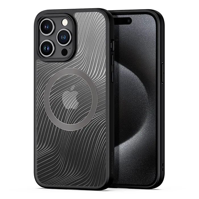 Dux Ducis iPhone 15 Pro Aimo Series MagSafe Premium Buzlu Sert PC-TPU Kılıf-1852