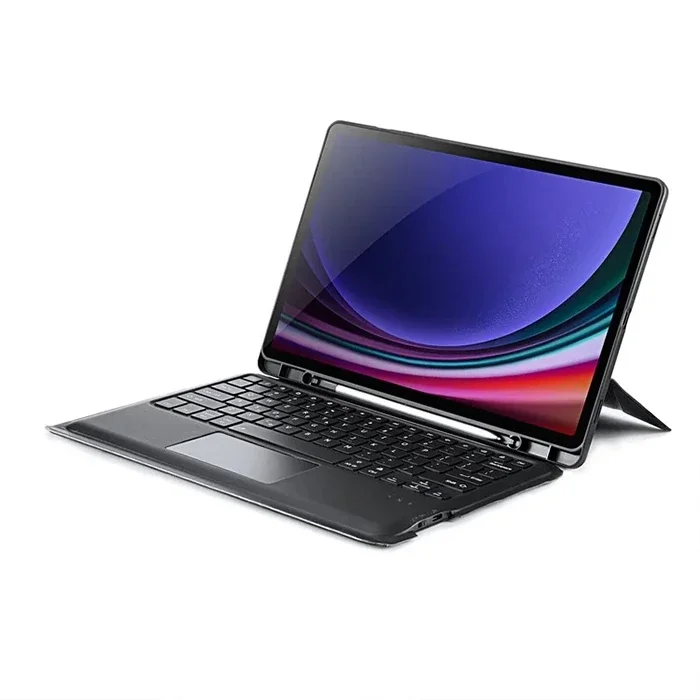 DUX DUCIS Samsung Galaxy Tab S9 + Ayrılabilir Bluetooth Klavye Touchpad PU Deri Kılıf-1852