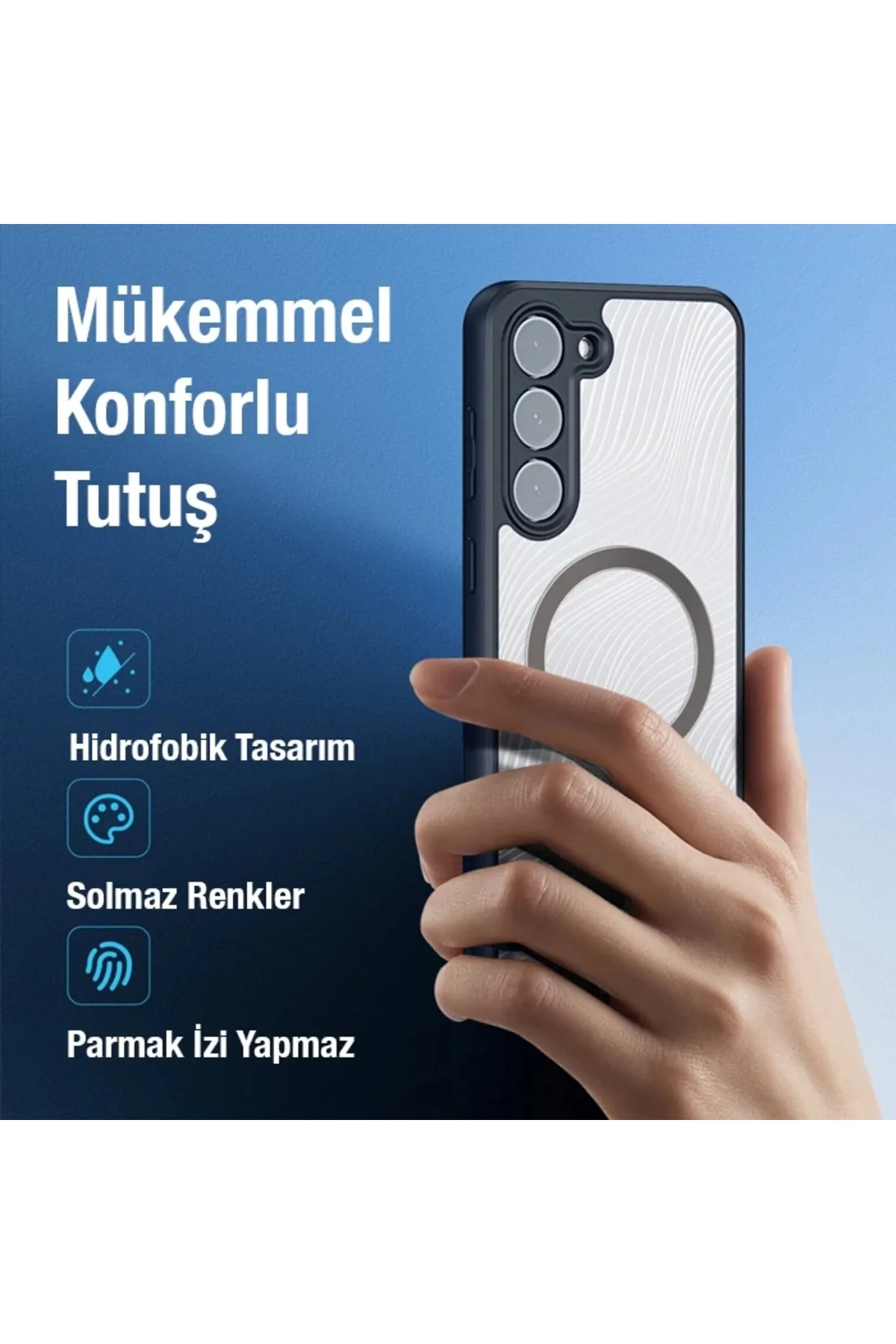 Dux Ducis Samsung S23 Plus Aimo Series MagSafe Premium Buzlu Sert PC-TPU Kılıf-(5775)