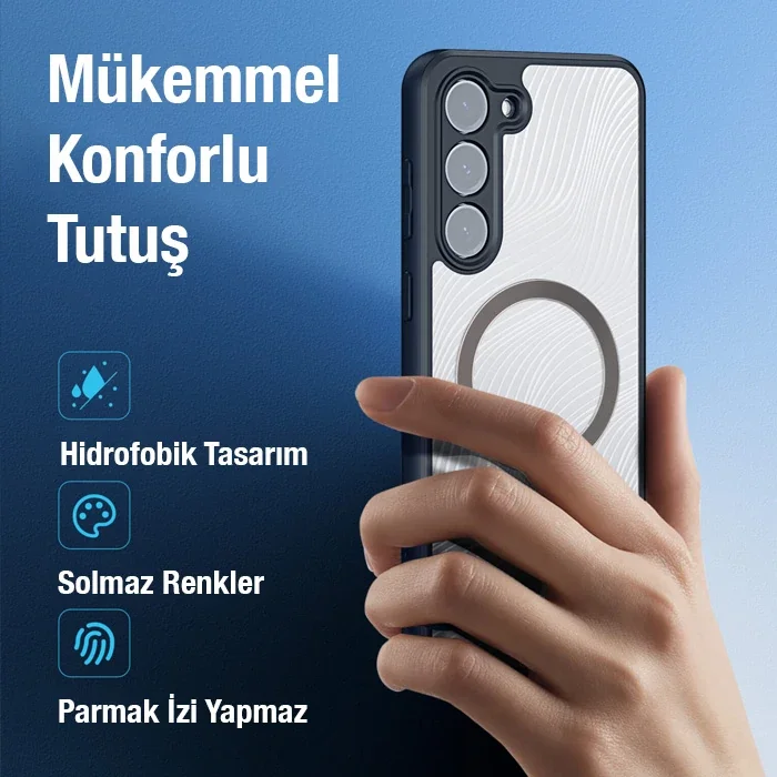 Dux Ducis Samsung S23 Plus Aimo Series MagSafe Premium Buzlu Sert PC-TPU Kılıf-1852