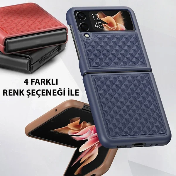 Dux Ducis Venice Series Samsung Galaxy Z Flip3 5G için Premium Deri Kılıf-1852