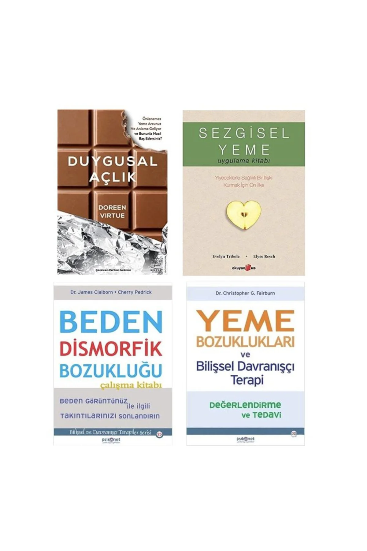 duygusal aclik+sezgisel yeme+beden dismorfik bozuklugu+yeme bozuklugu=(4 kitap)
