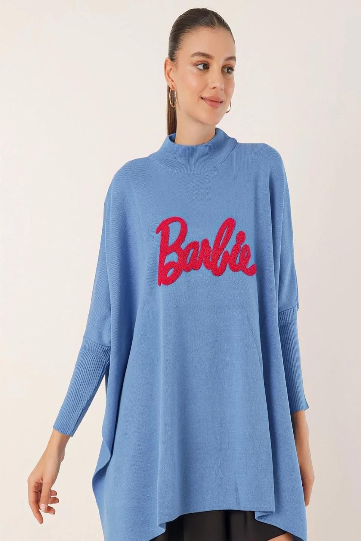 DÜZ BARBİE NAKIŞLI STANDART TRİKO PANÇO