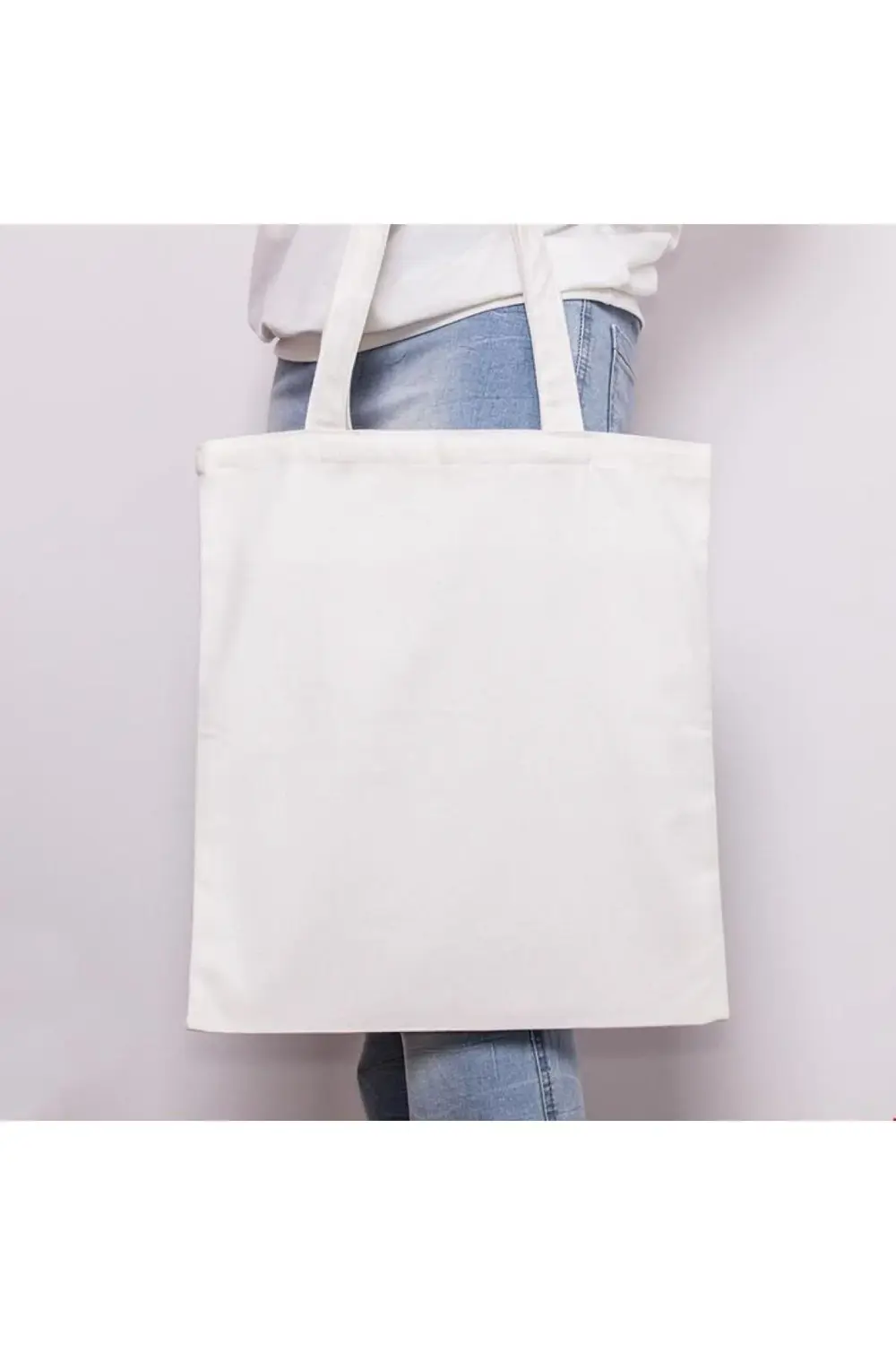 Düz Baskısız Bez Çanta, Bej Rengi, Punch Işlemesine uygun