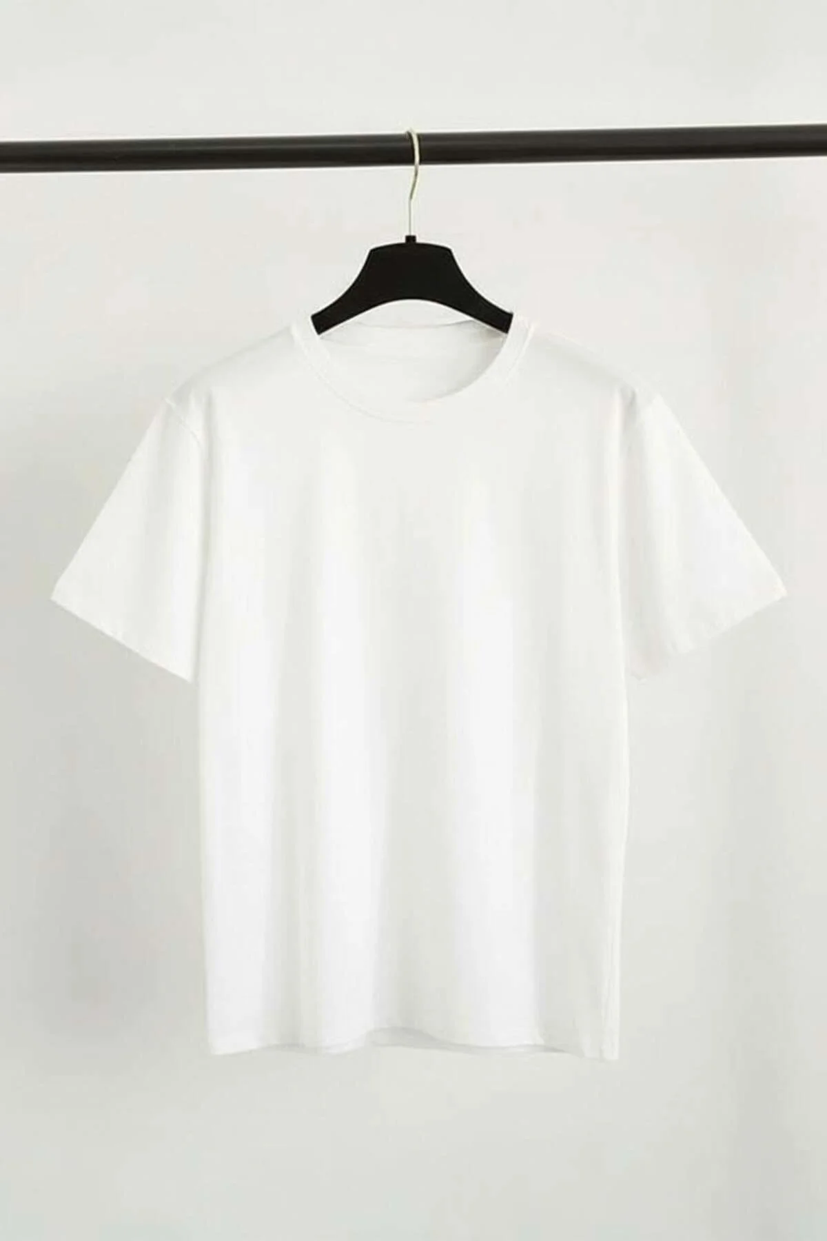 Düz Beyaz Y2K Unisex T-shirt