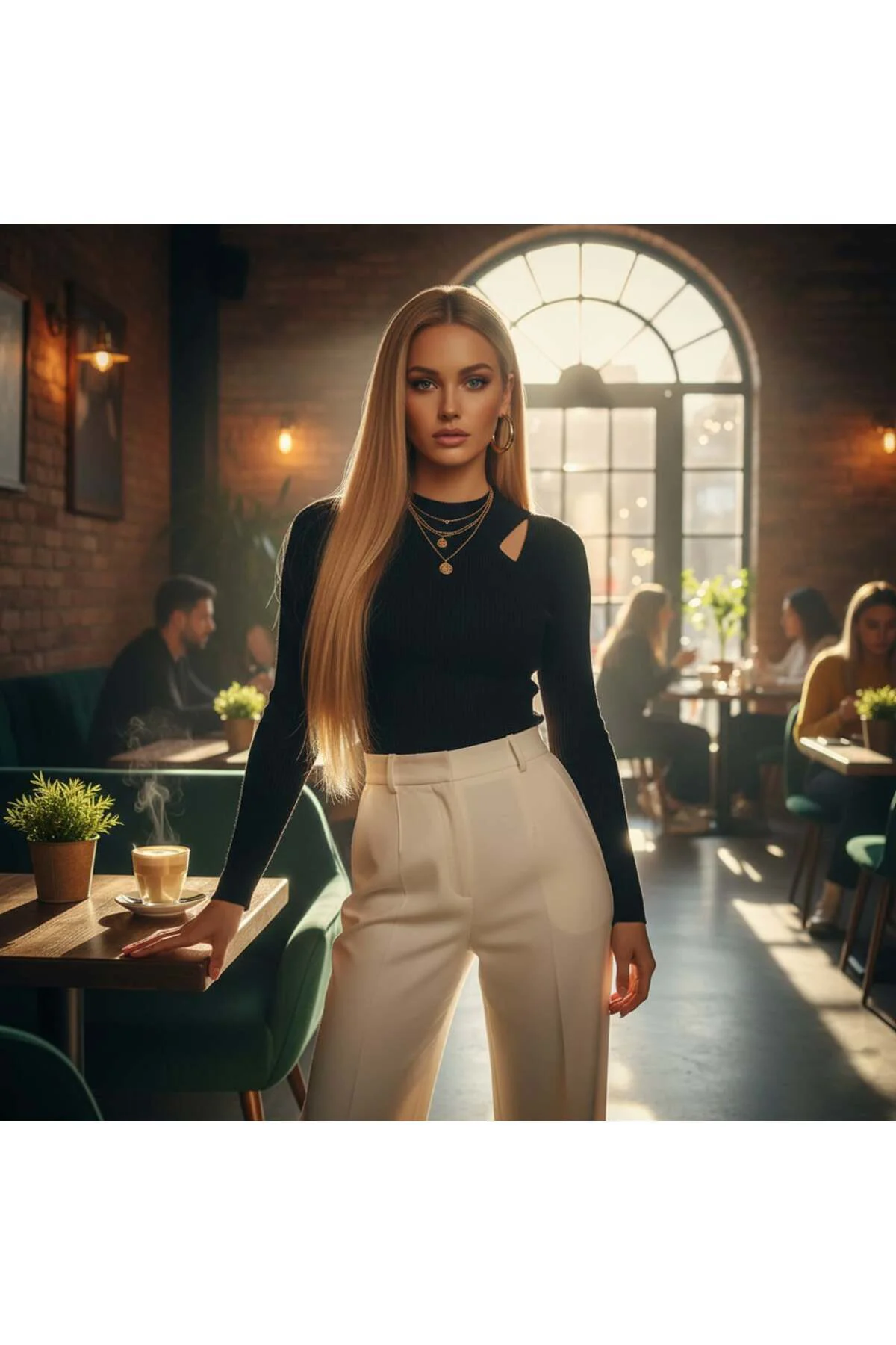 Düz Front Lace Gerçek Tül Peruk / Altın Karamel / 60/65cm