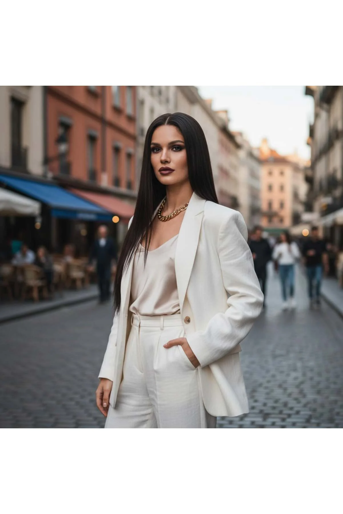 Düz Front Lace Gerçek Tül Peruk / Doğal / 60/65cm