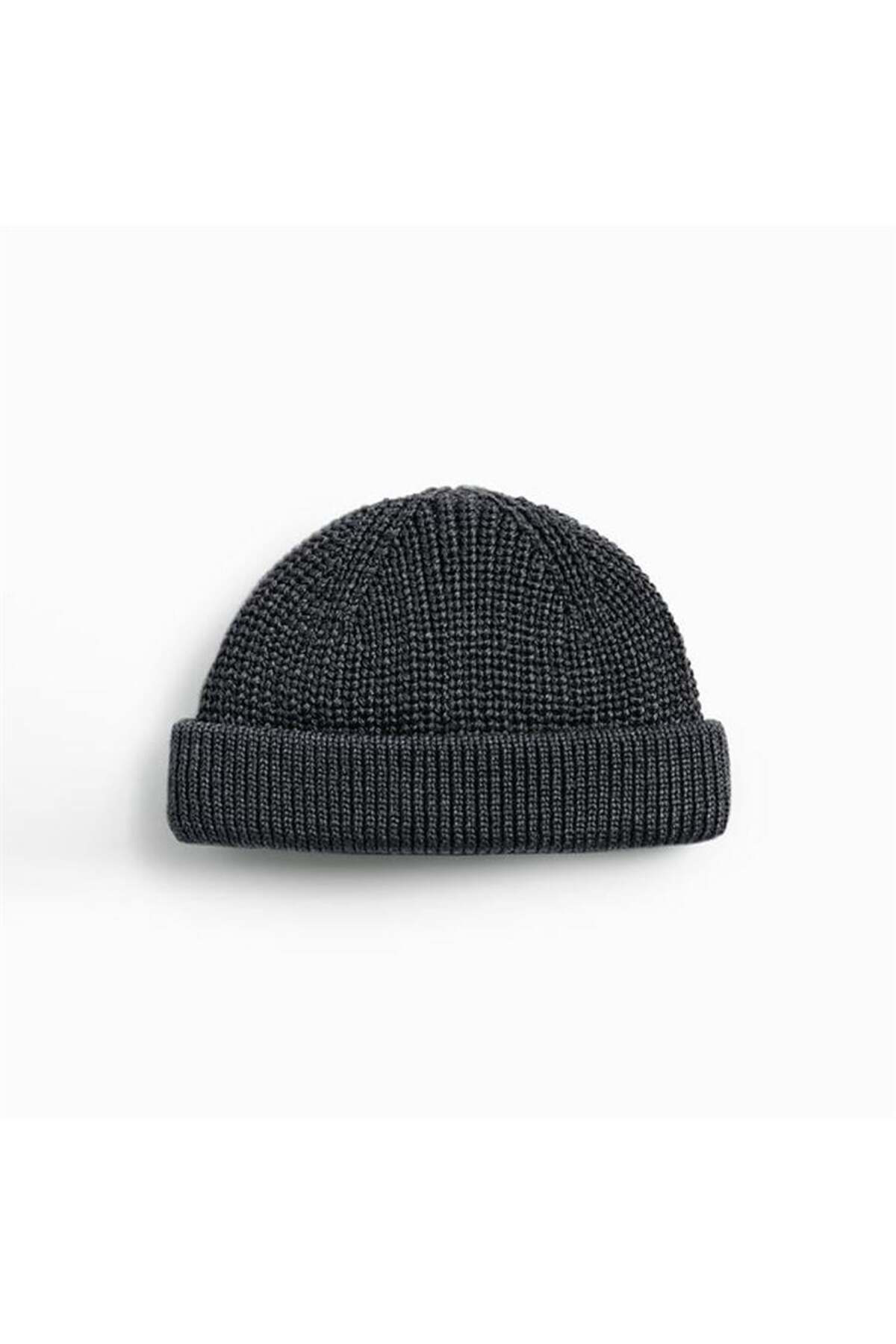 Köstebek Düz Gri Yeni Kısa Bere