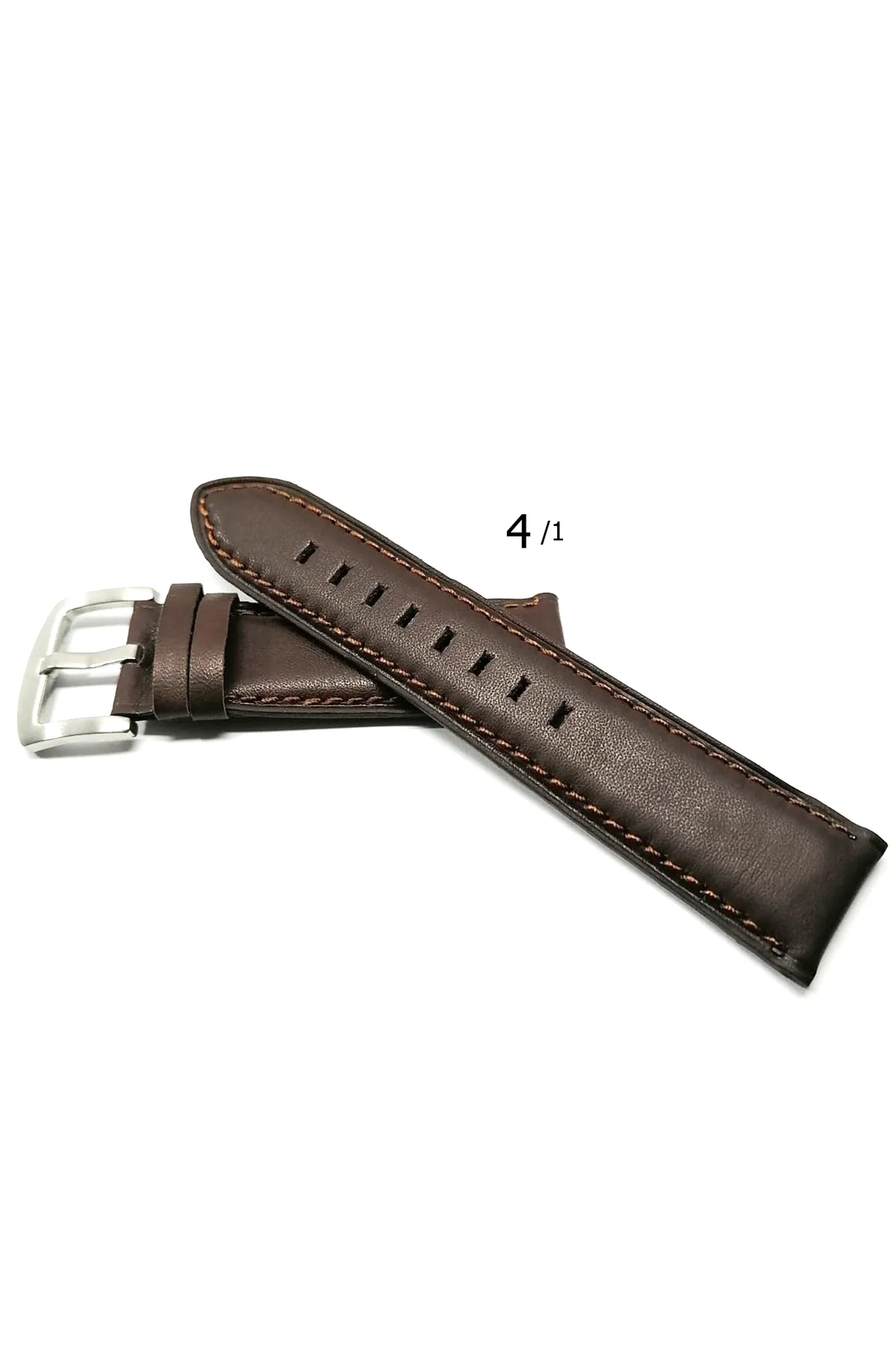 düz hakiki kahverengi 22  mm  saat kordonu    4 /1