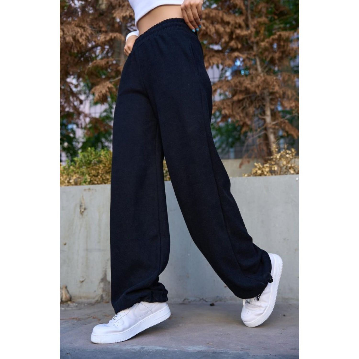 Düz Lastikli Eşofman - Siyah