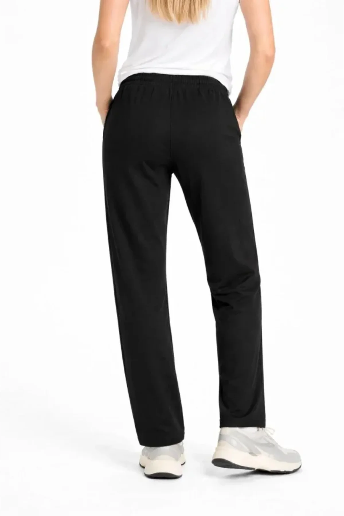 Düz Paça Beli Lastikli İpli Günlük Spor Eşofman Altı Rahat Fit -