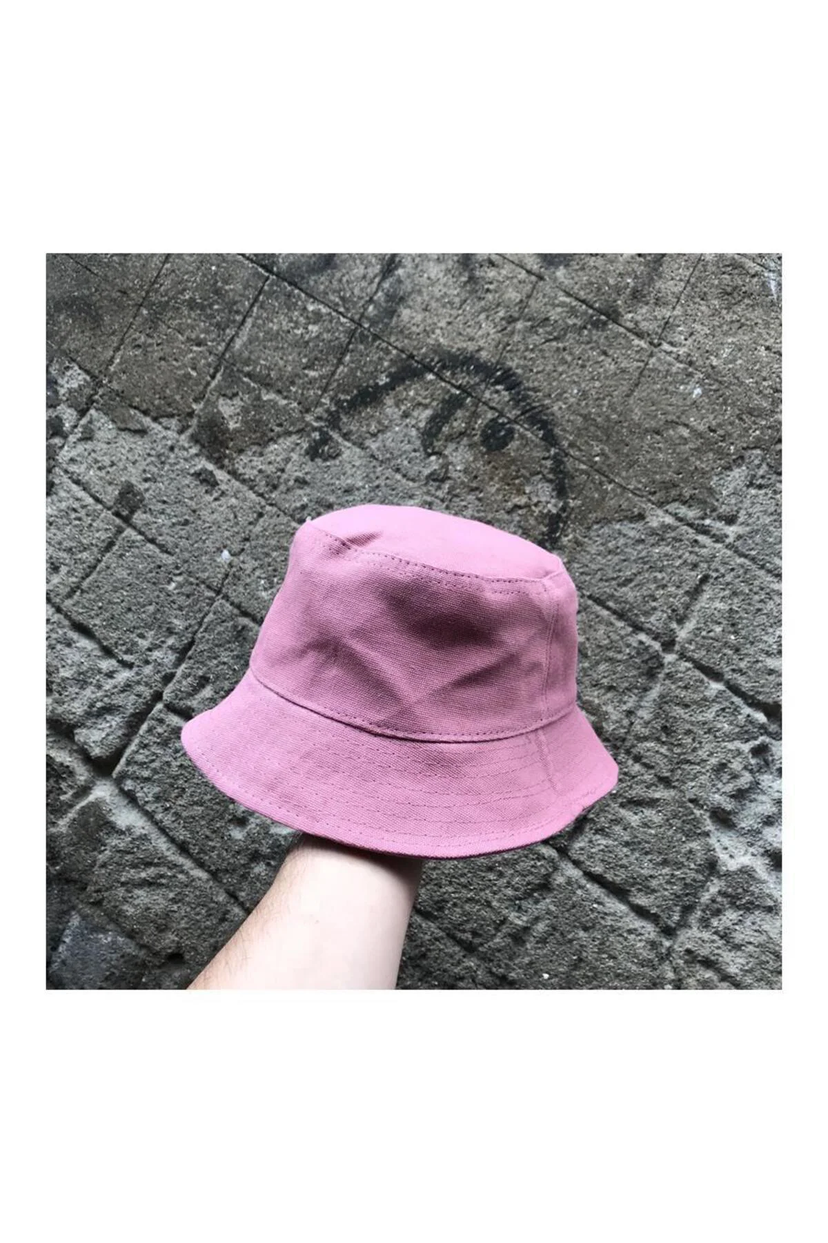 Düz Pudra Bucket Şapka