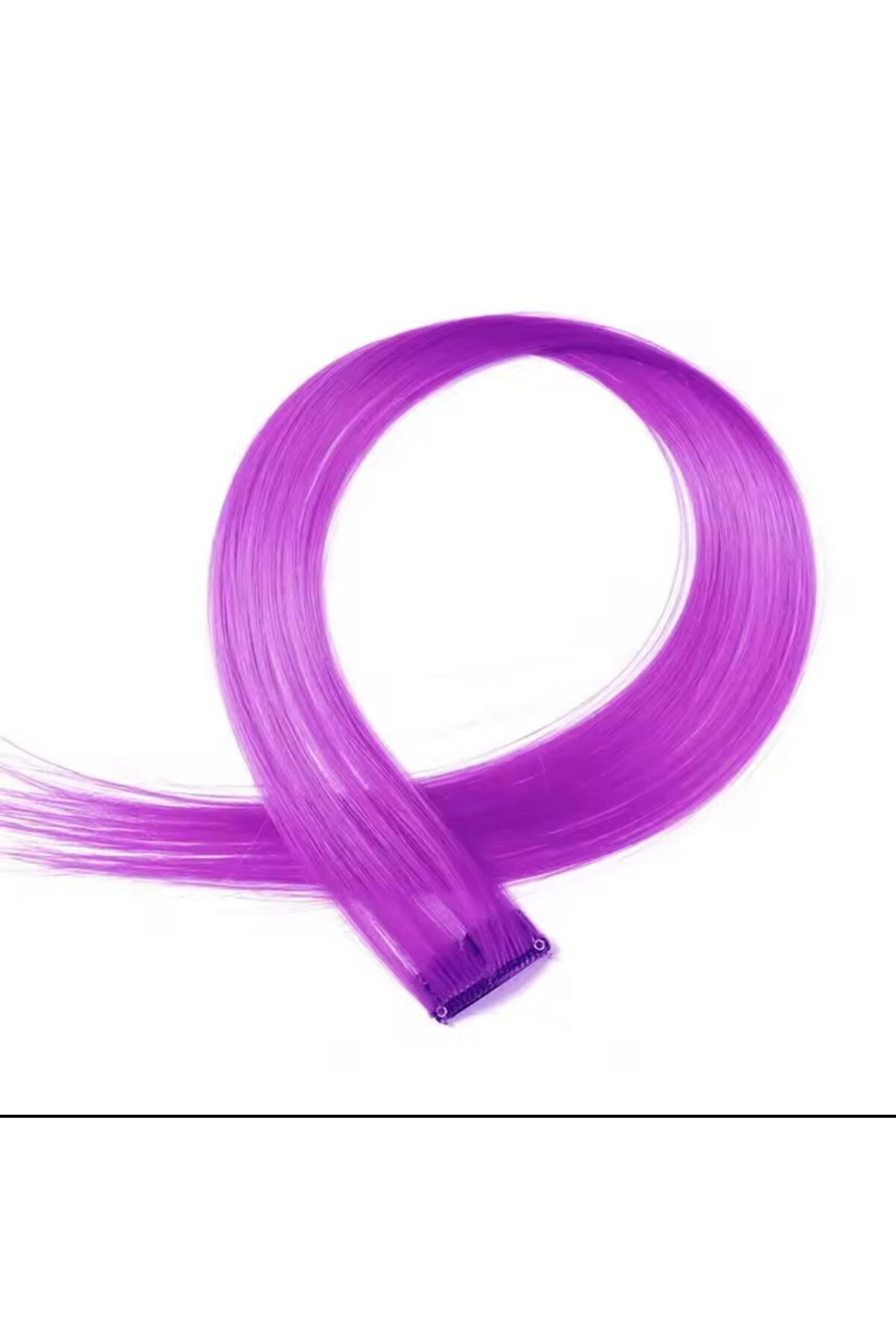 Arestokaaksesuar Düz Renk Çıtçıt Tokalı Yan Postiş Saç Aksesuarı Tinsel Saç