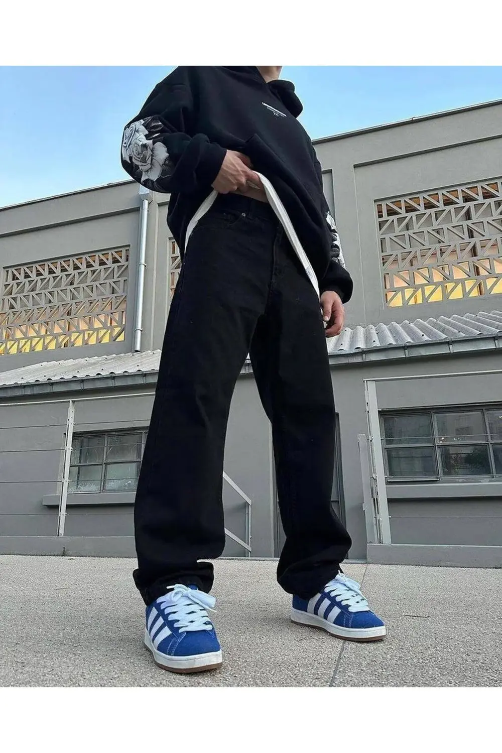 Düz Siyah Baggy Pantolon 2356