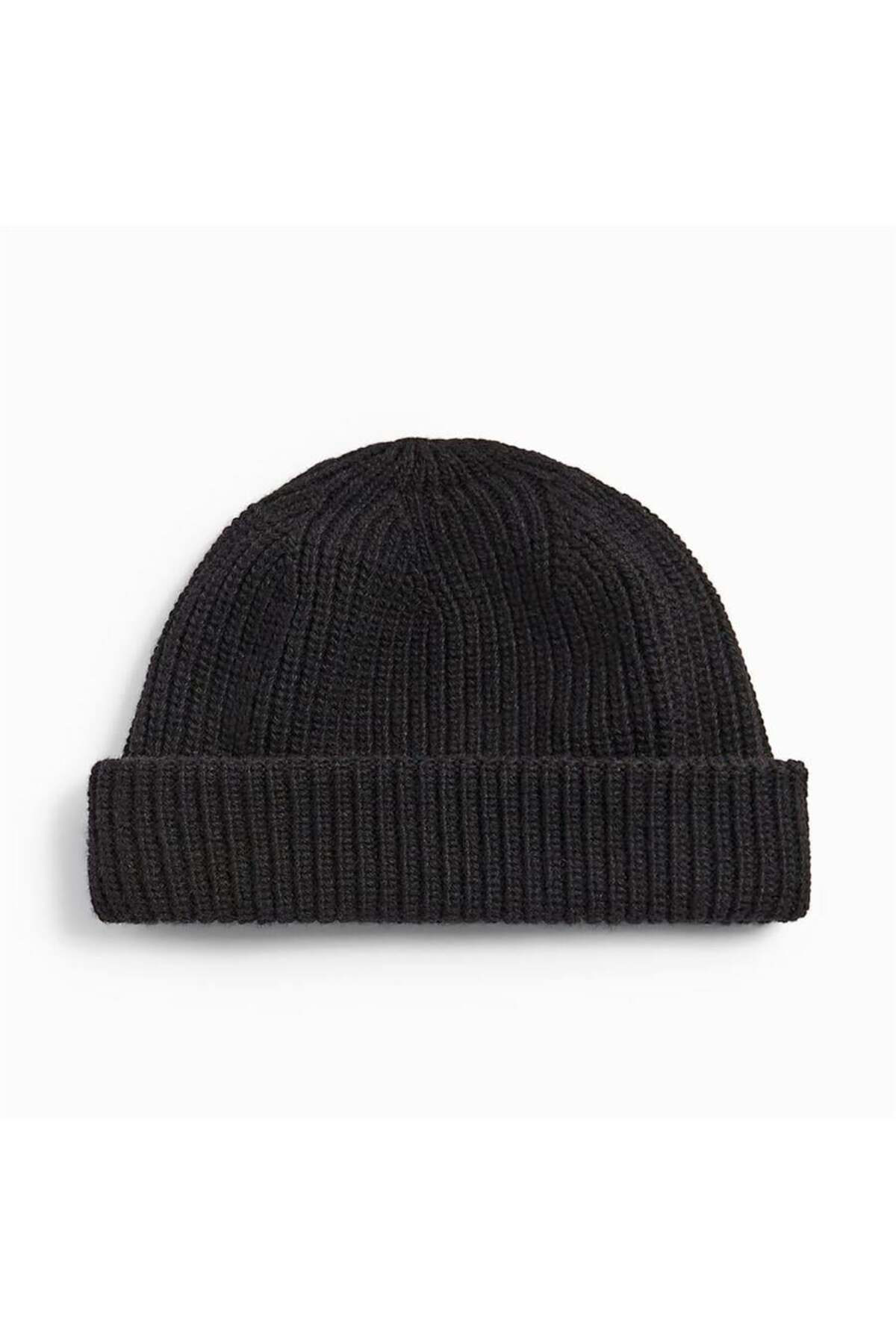 Alhemengelir Düz Siyah Yeni Kısa Bere