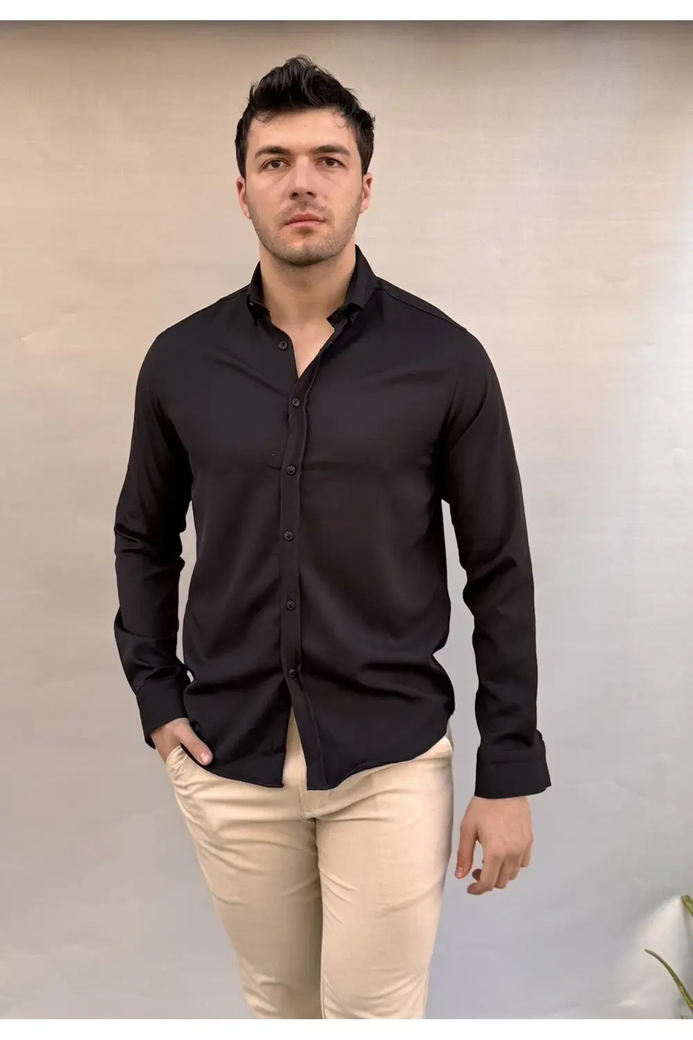 Düz Slim Fit Gömlek