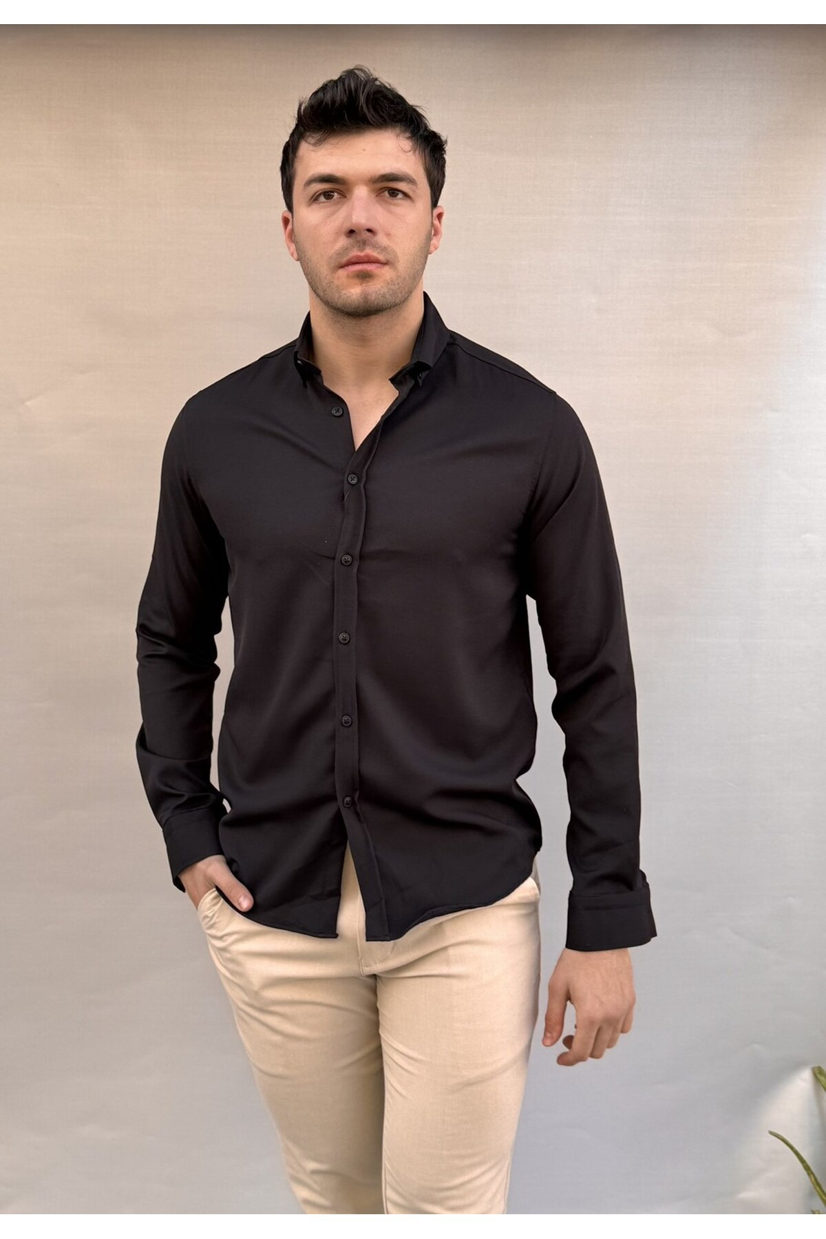 Casualmen32 Düz Slim Fit Gömlek