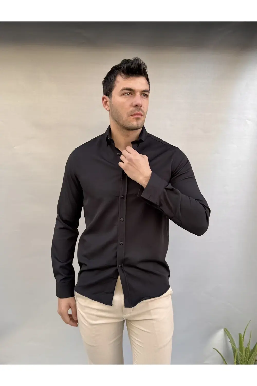 Düz Slim Fit Gömlek