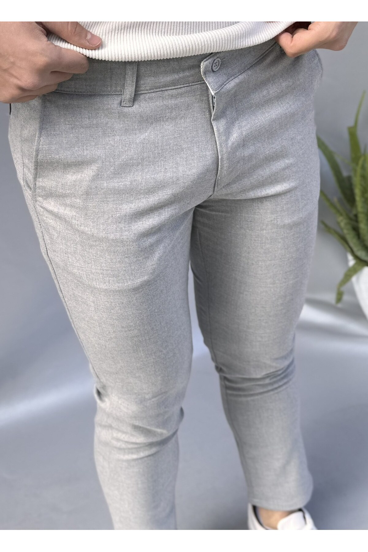 Casualmen32 Düz Slim Fit Kumaş Jogger