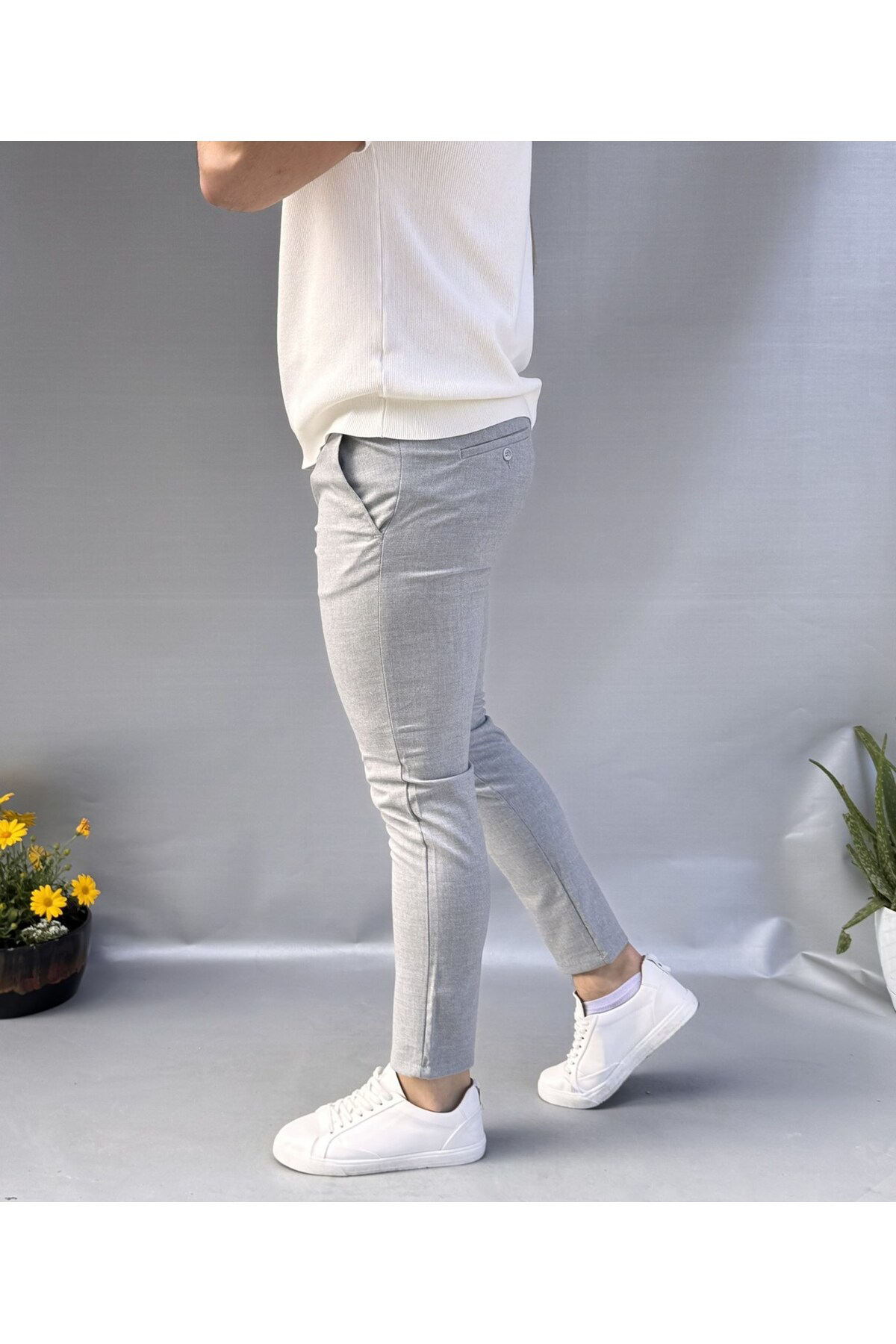 Casualmen32 Düz Slim Fit Kumaş Jogger