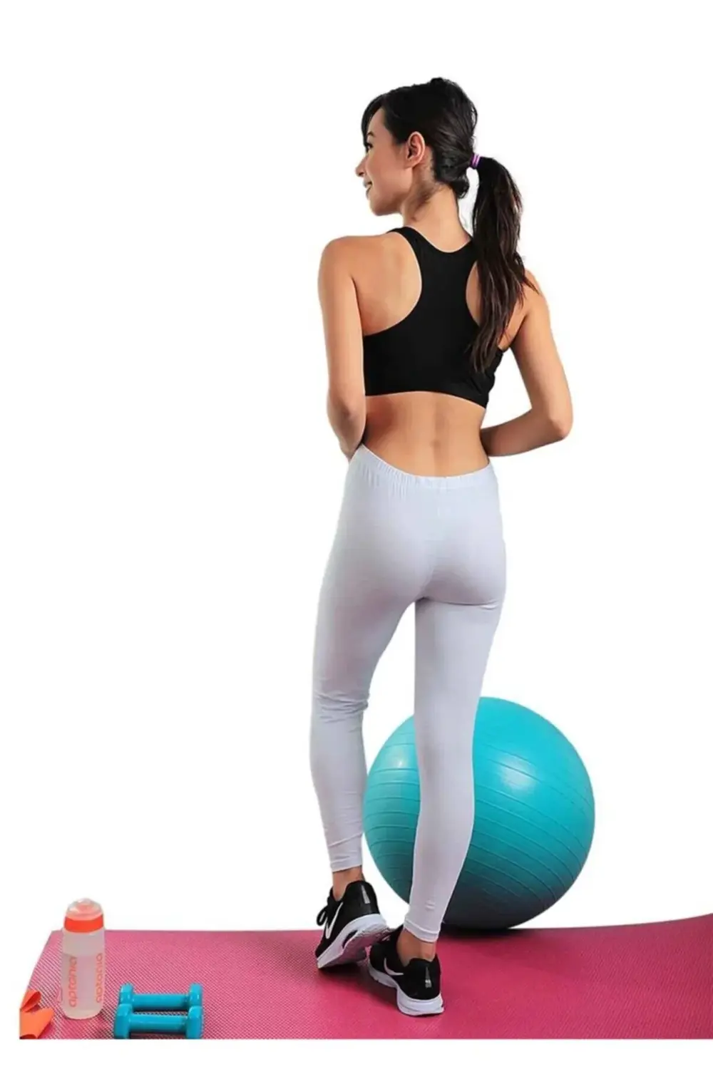 Düz Sporcu Tayt 4000 | Beyaz