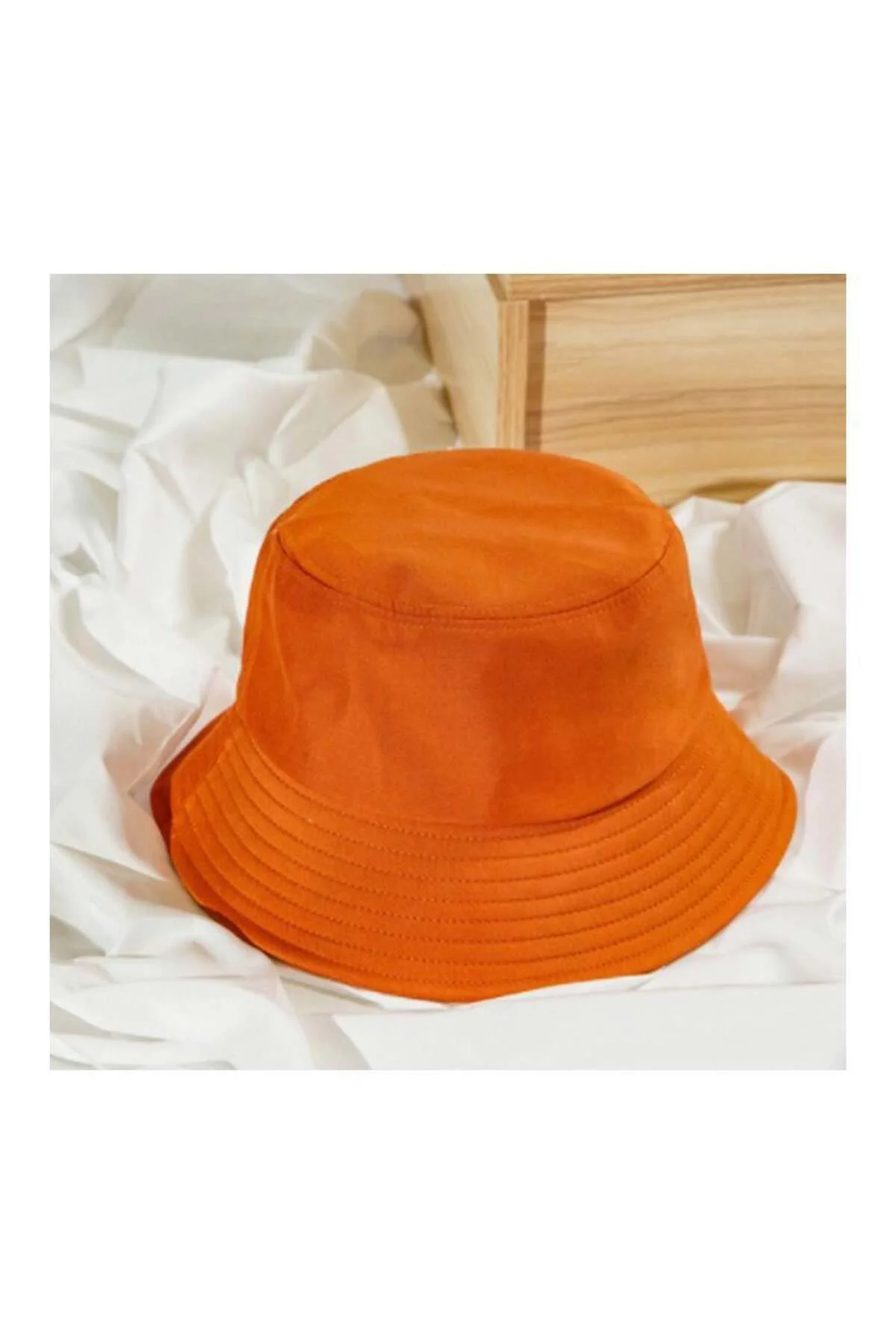 Düz Turuncu Bucket Şapka