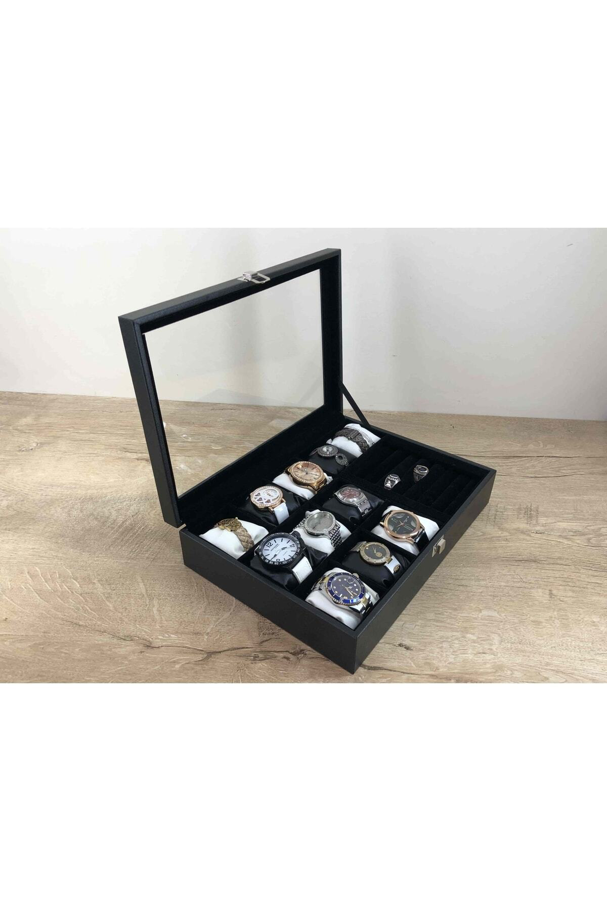 Düzeni Seven Bayanlara Özel Deri Kaplı Saat Takı Ziynet Kolye Düz