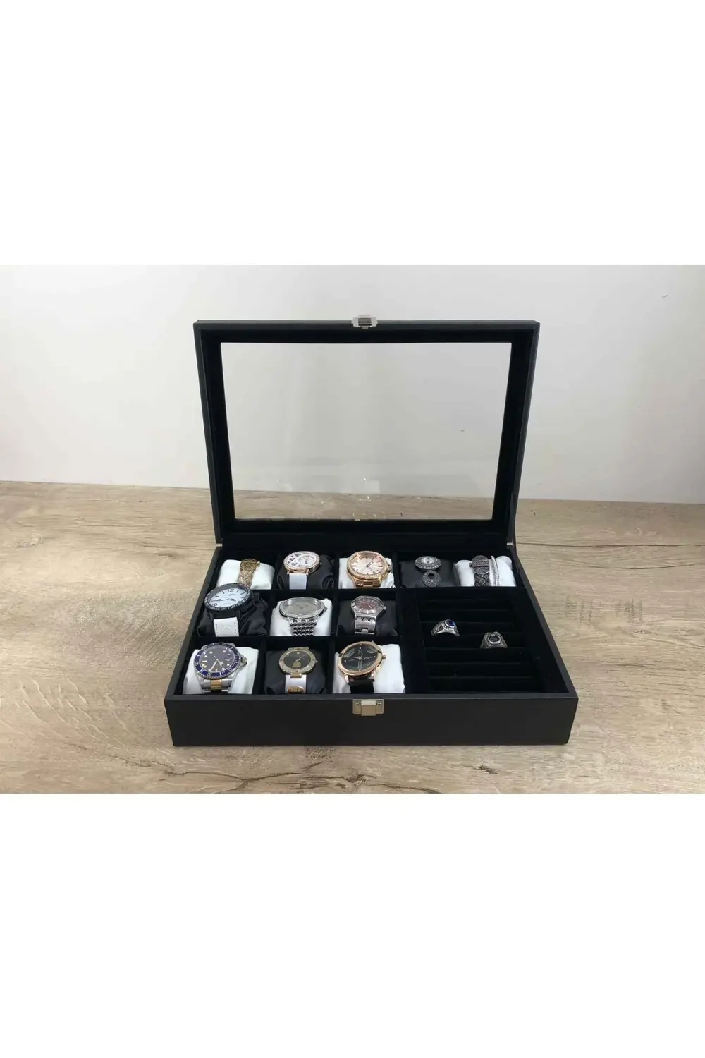 Düzeni Seven Bayanlara Özel Deri Kaplı Saat Takı Ziynet Kolye Düz