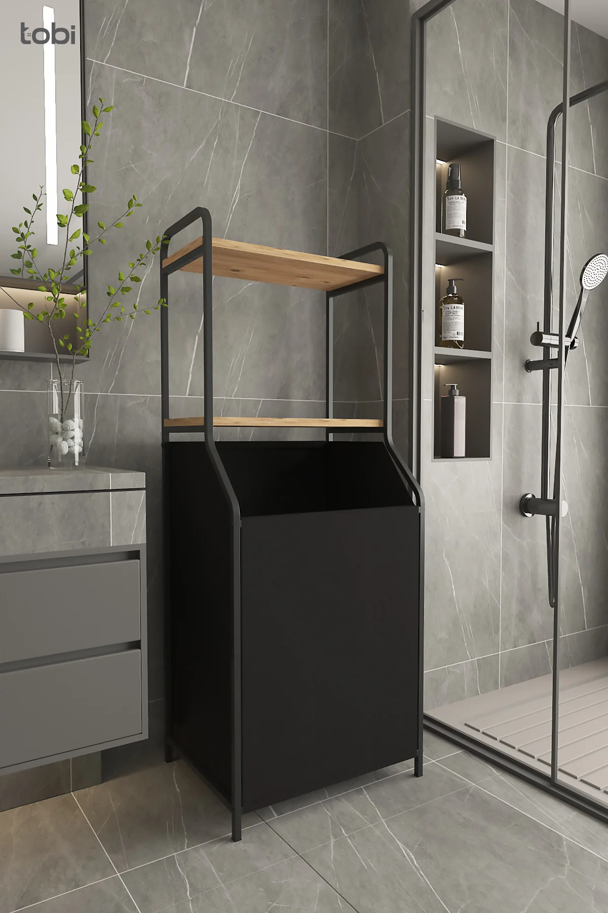 Düzenleyici Raflı Kirli sepeti Banyo Organizer Düzenleyici Banyo 