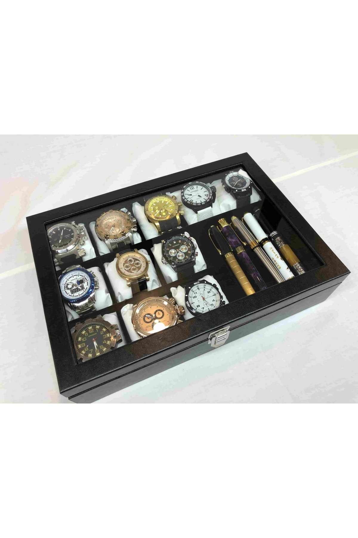 Düzenli Olmayı Sevenlere Özel Deri Kaplı Saat Takı Ziynet Kolye D