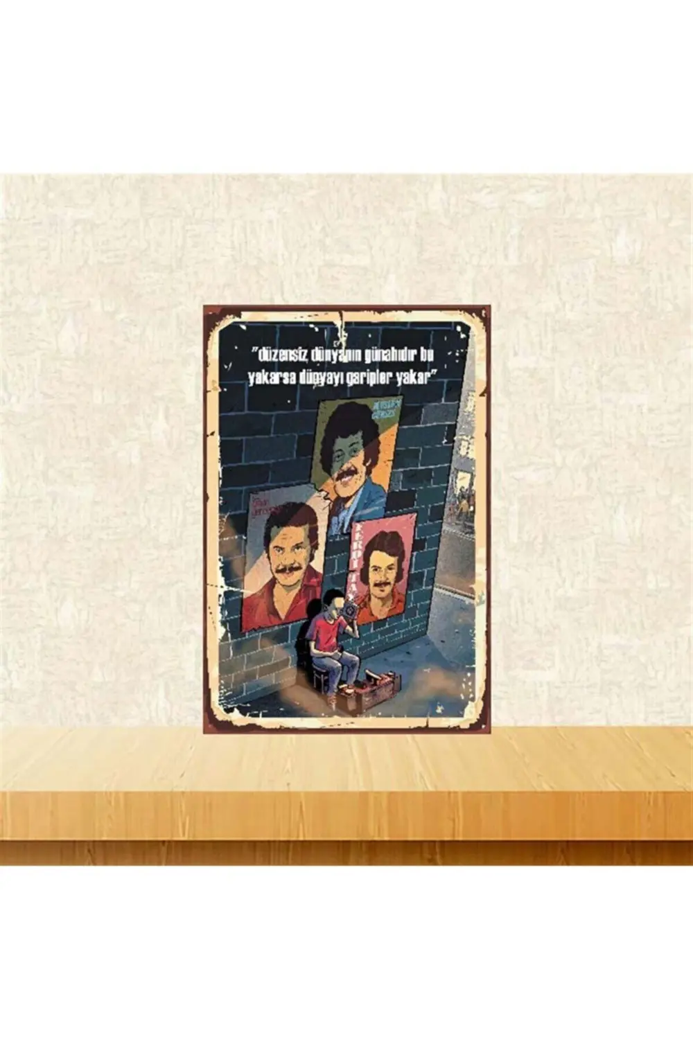 Düzensiz Dünyanın Günahıdır Bu 20-30 Cm Retro Ahşap Poster Tkfx36