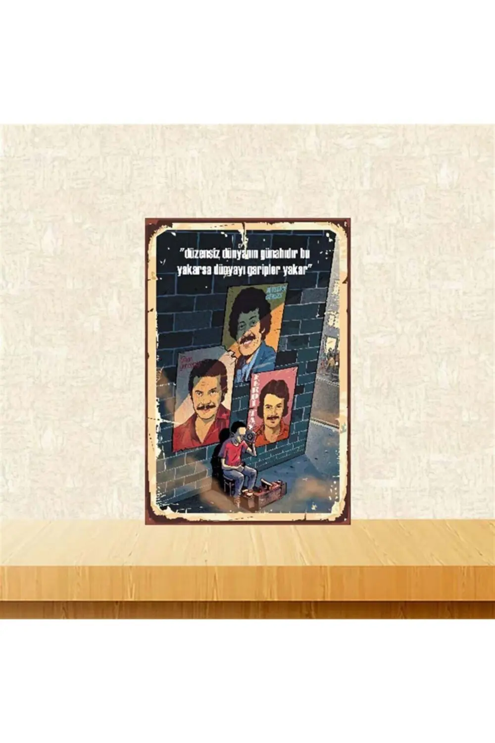 Düzensiz Dünyanın Günahıdır Bu 20-30 Cm Retro Ahşap Poster Tkfx36