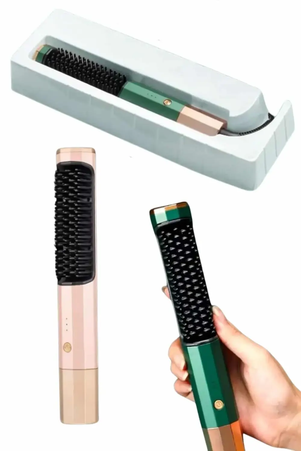 Düzleştirici Fırça Saç Düzleştirici Arada Fön Tarak Taşınabilir