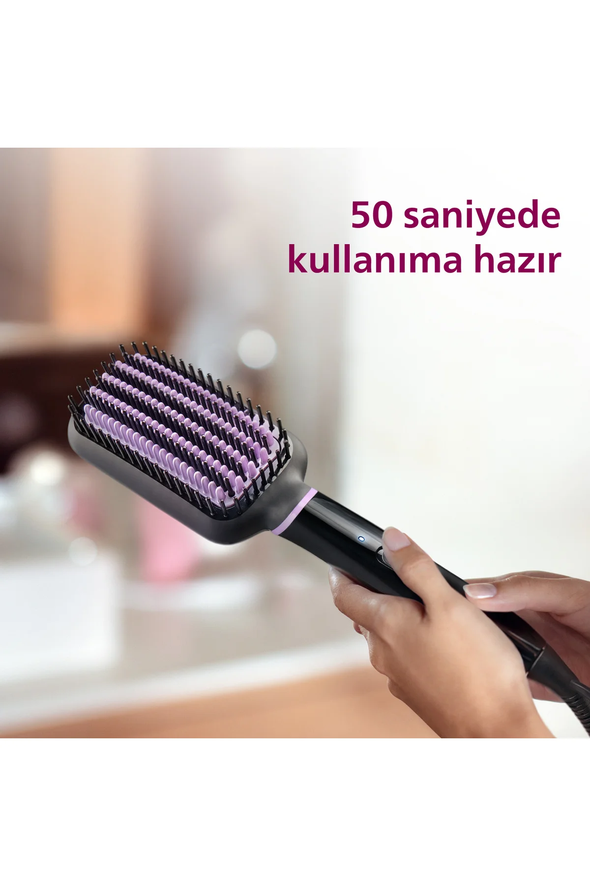 Düzleştirici Tarak, Anında Doğal Düz, Pürüzsüz Kabarmayan Saçlar,