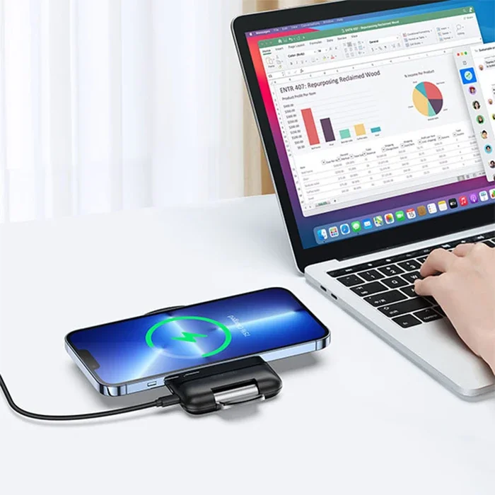 Duzzona W2 Katlanır Standlı 15W Hızlı Şarj Wireless Kablosuz Şarj Cihazı-1852