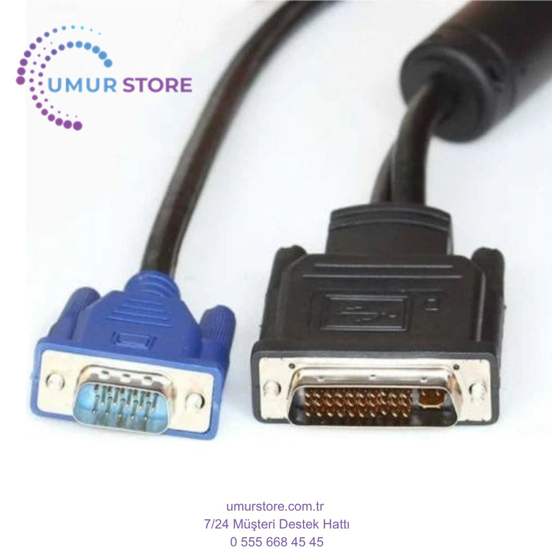 DVI 30+5 VGA USB Kablo M1 DVI VGA Çevirici Projeksiyon Kablo DVI 30+5 VGA USB Kablo M1 DVI VGA Çevirici Projeksiyon Kablo