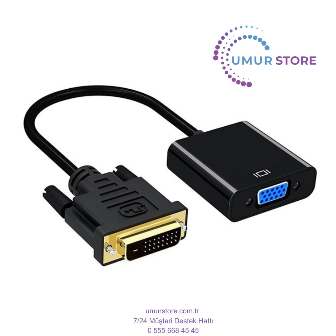 Dvı-D 24+1 Erkek To VGA Dişi Çevirici Adaptör Kablo