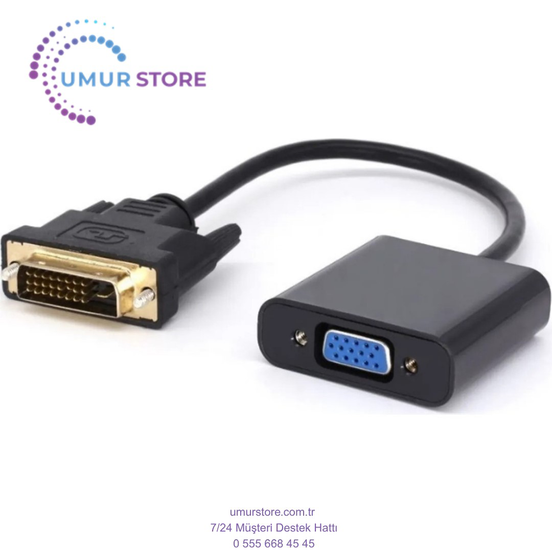 DVI To VGA 24+1 Dvi-D Dijital - VGA Dönüştürücü DVI In - VGA Out