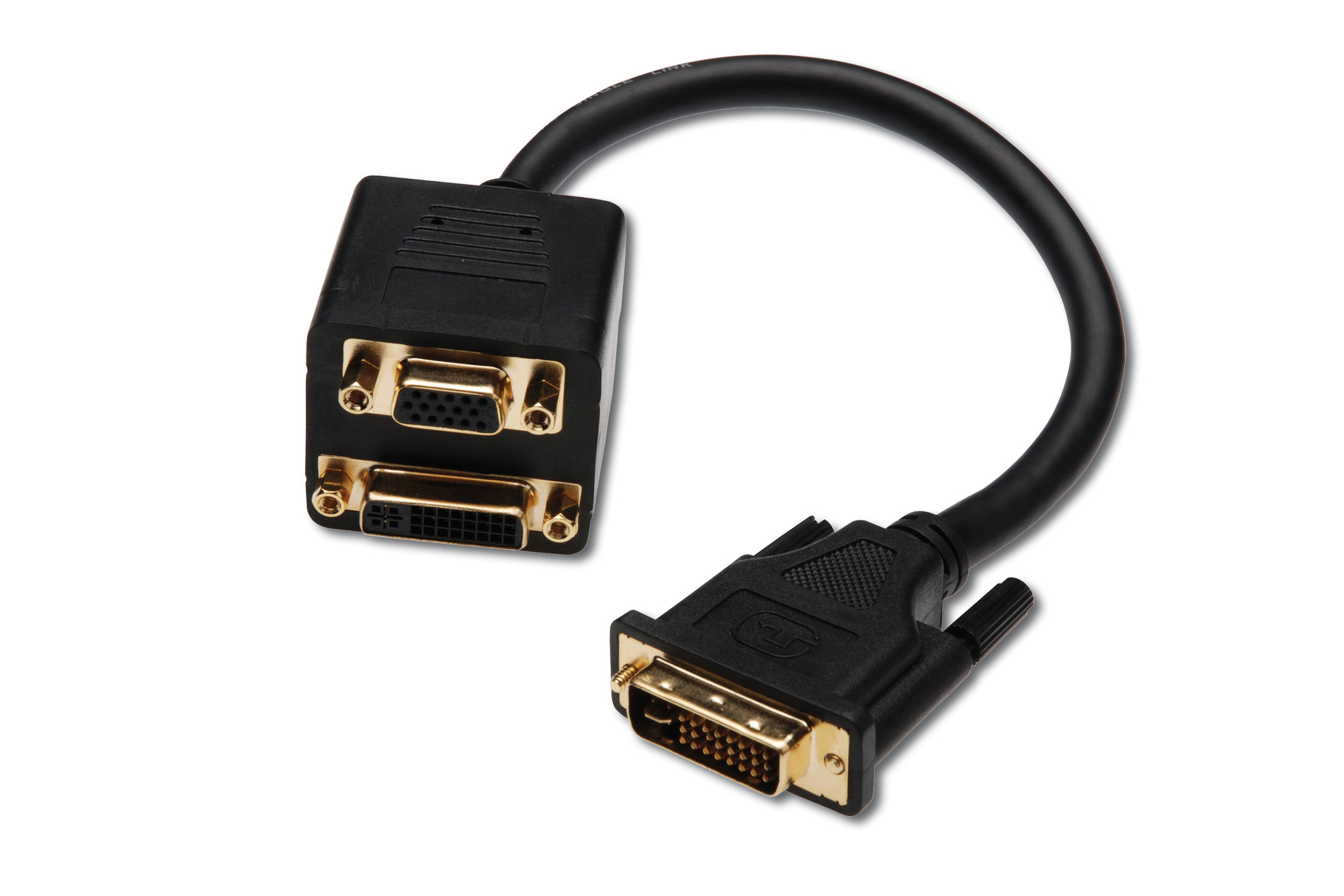 DVI Y-Splitter Kablosu, DVI-I, (24+5), erkek  DVI-I (24+5), dişi 