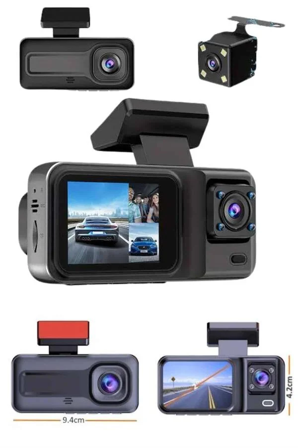 DVR Araç İçi Kamera Ön ve İç Kamera 2 İnç Ekranlı Çift Kamera Güvenlik Sistemi