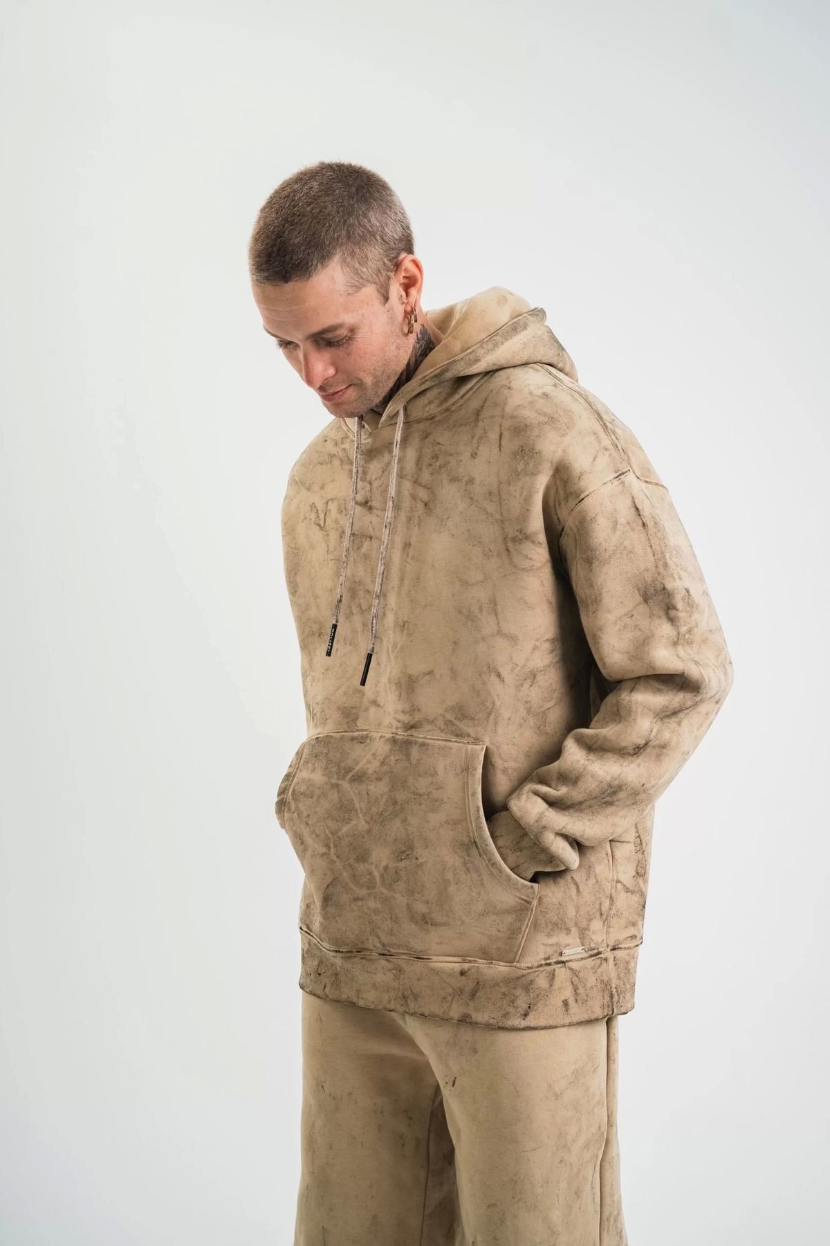 DVR KOZMETİK Unisex Double Oversize Kapşonlu Yıkamalı SweatShirt 