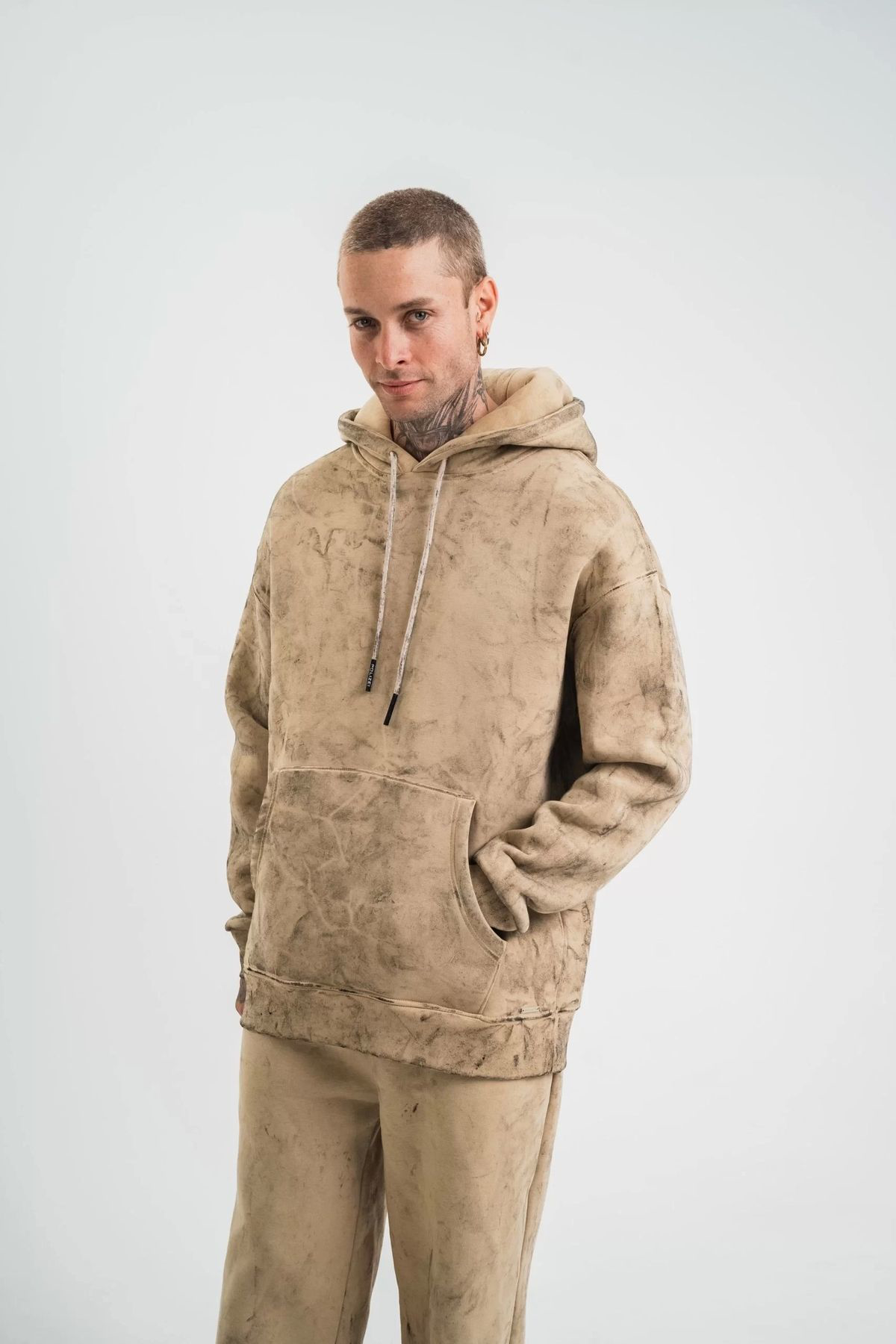 DVR KOZMETİK Unisex Double Oversize Kapşonlu Yıkamalı SweatShirt 