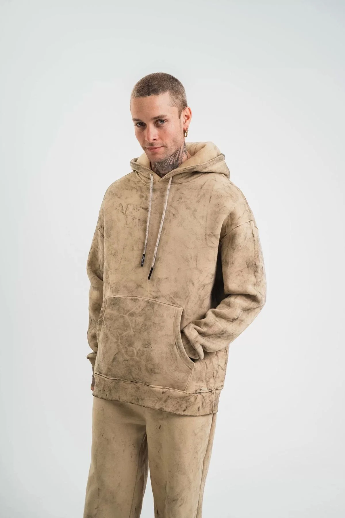 DVR KOZMETİK Unisex Double Oversize Kapşonlu Yıkamalı SweatShirt