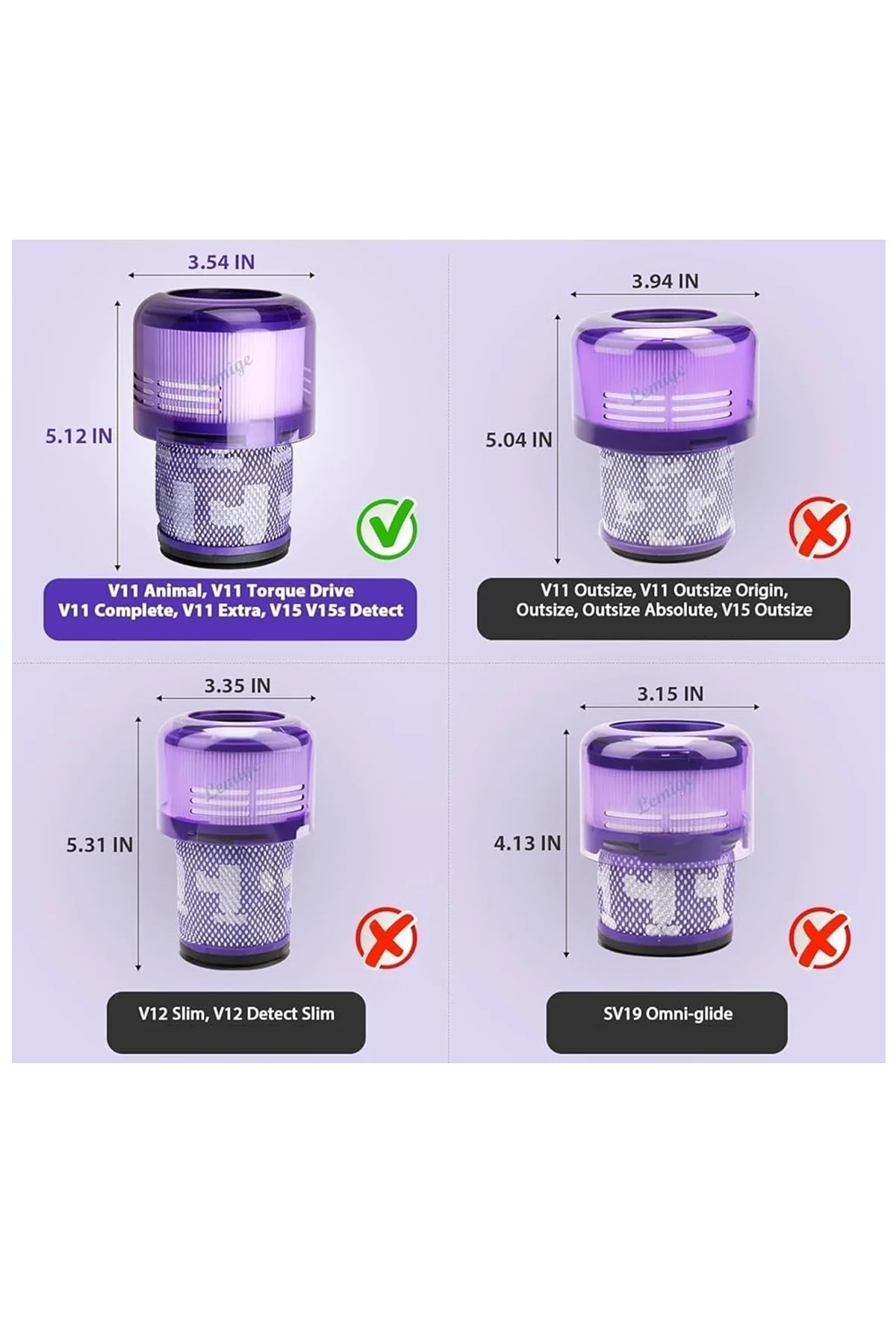 Dyson V11 Sv14 Cyclone Uyumlu Hepa Filtre 4 Adet