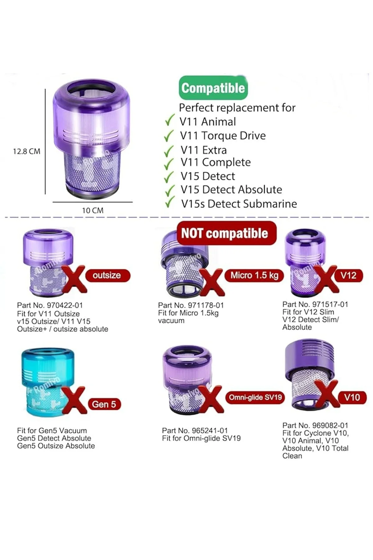 Dyson V11 Sv14 Cyclone Uyumlu Hepa Filtre 4 Adet