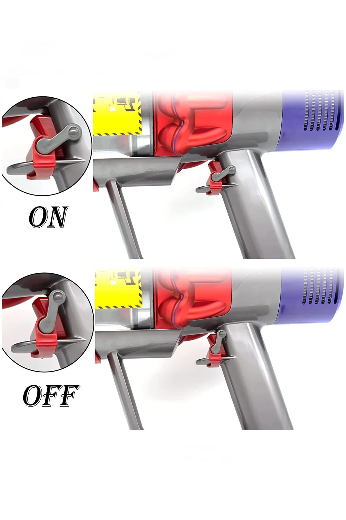 Dyson V6 V7 V8 V10 V11 V15 Uyumlu Tetik Kilidi - Parmak Yormayan Güç Düğmesi Kilidi