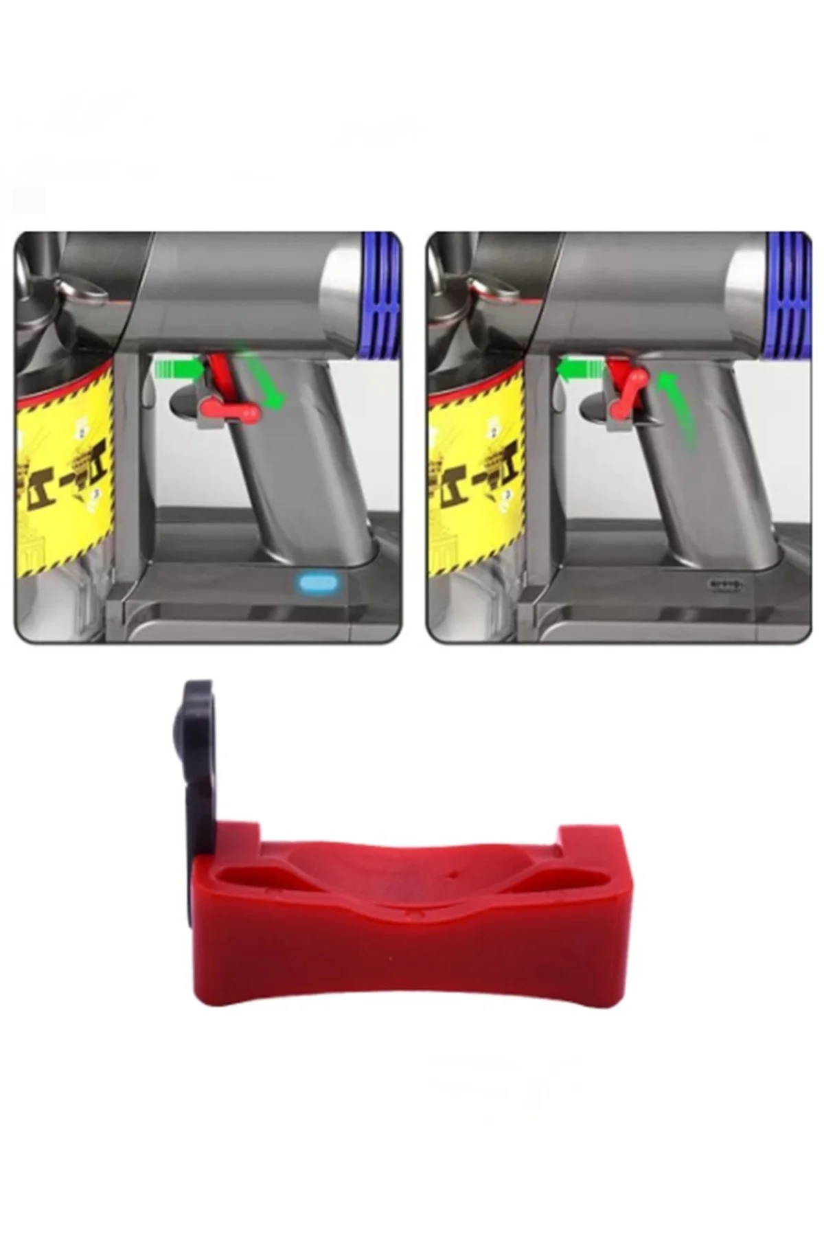 Dyson V6 V7 V8 V10 V11 V15 Uyumlu Tetik Kilidi - Parmak Yormayan Güç Düğmesi Kilidi