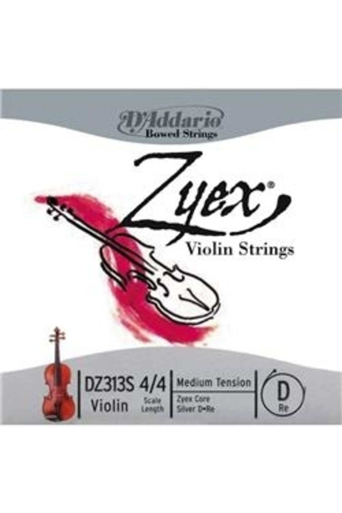 DZ313S KEMAN TEK TEL, ZYEX, 4/4, MEDIUM TENSION, (RE GÜMÜ Keman T